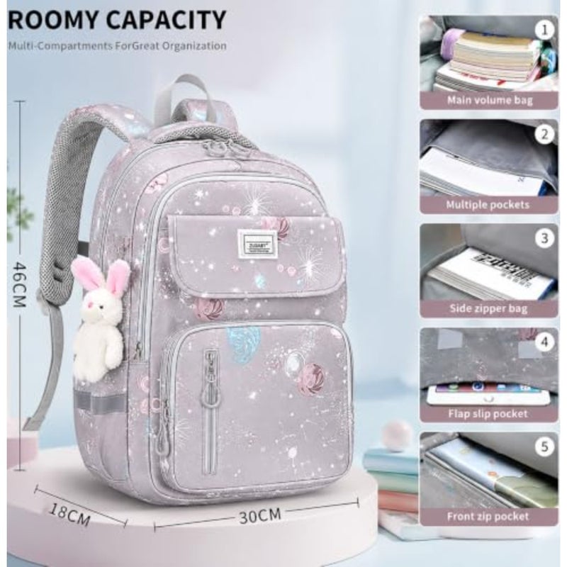 Yoawllty School Bags for Girls, Backpack for Girls, School Bookbag for Elementary, Lightweight Single School Bag for Students - Image 2