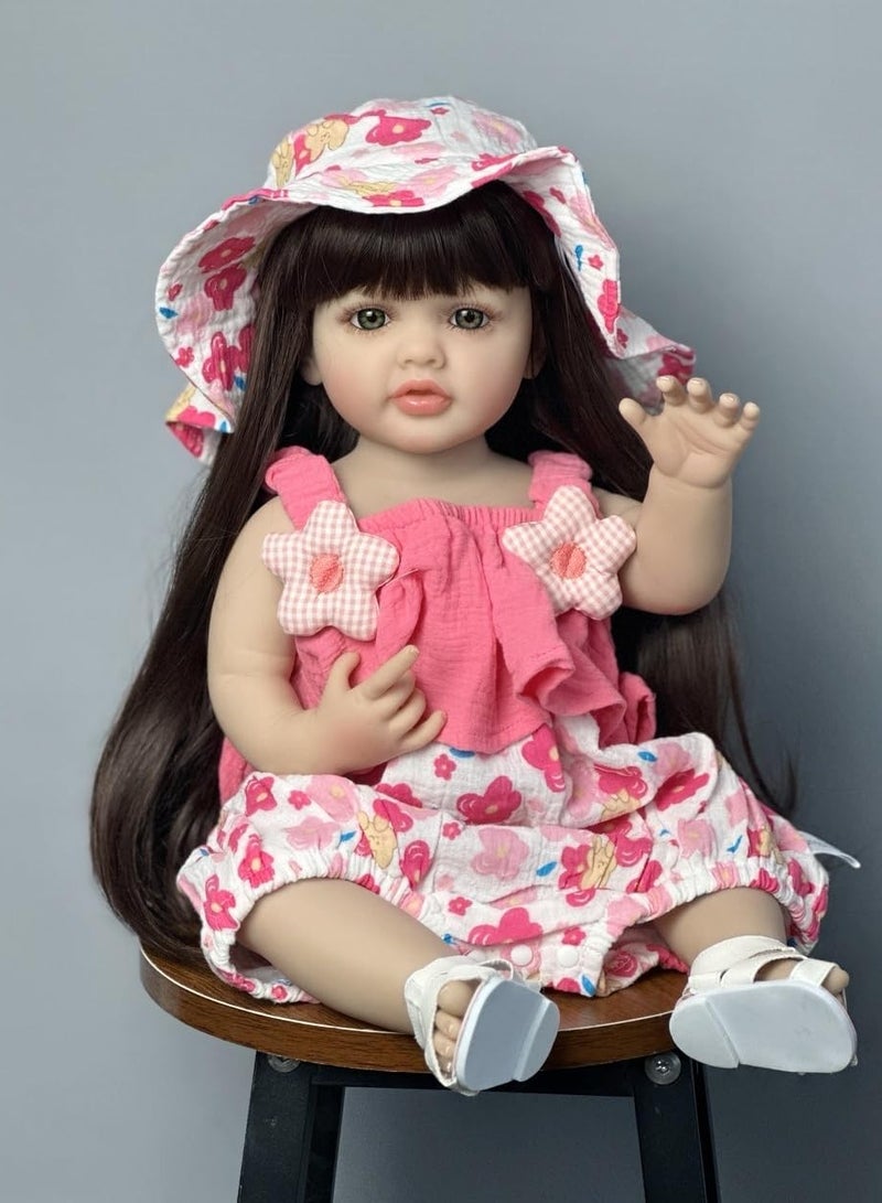 Nano Classic 22 inch 55cm Reborn Baby Doll Soft Full body Silicone vinyl Doll Newborn real like Baby Doll Girl Toy - PINK4 - Image 1