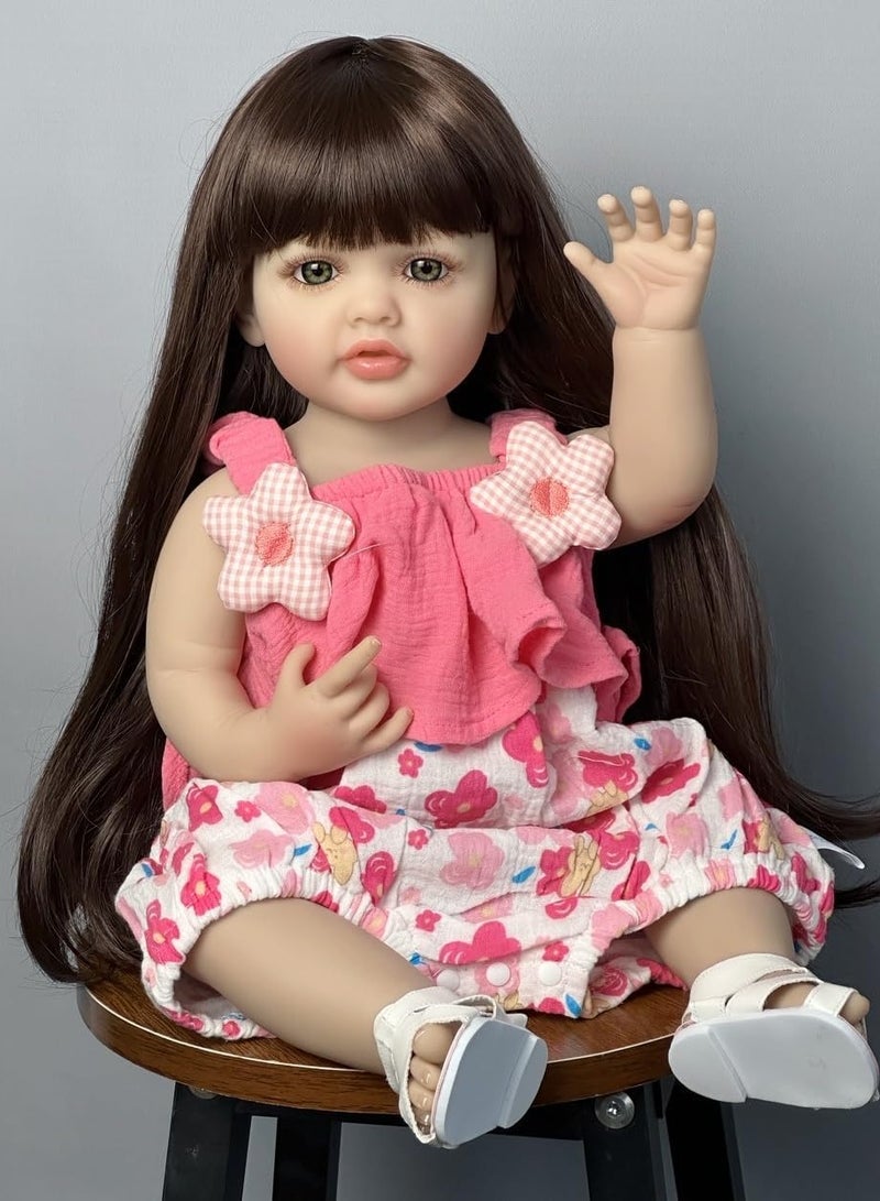 Nano Classic 22 inch 55cm Reborn Baby Doll Soft Full body Silicone vinyl Doll Newborn real like Baby Doll Girl Toy - PINK4 - Image 2