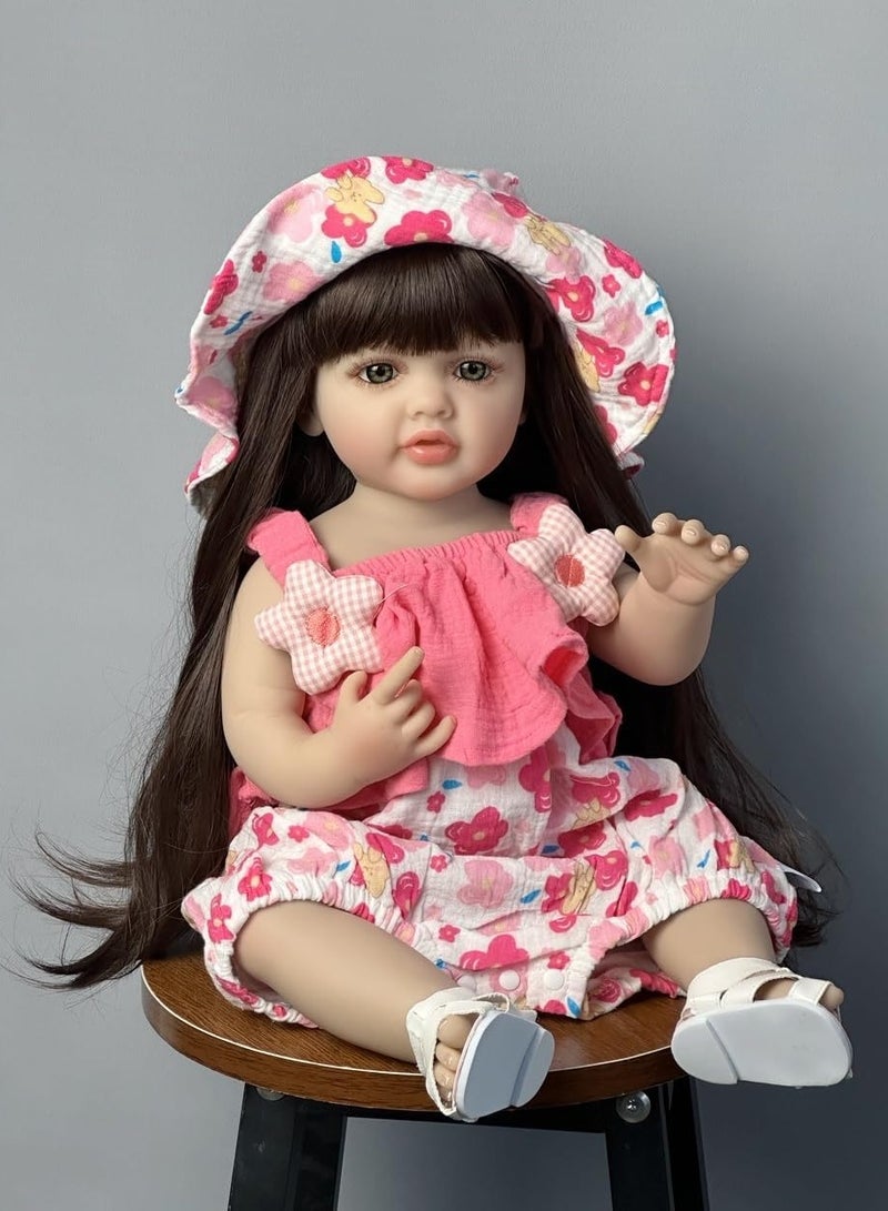 Nano Classic 22 inch 55cm Reborn Baby Doll Soft Full body Silicone vinyl Doll Newborn real like Baby Doll Girl Toy - PINK4 - Image 5