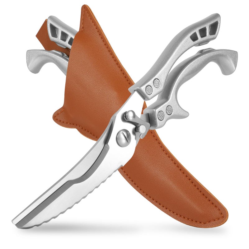 ANDONG Upgrade Heavy Duty Stainless Steel Kitchen Scissors - Professional Poultry Shears for Bone, Meat, Chicken, Fish, Turkey, Vegetables,Spring Loaded Multipurpose Ultra Sharp Utility Scissors - Image 1