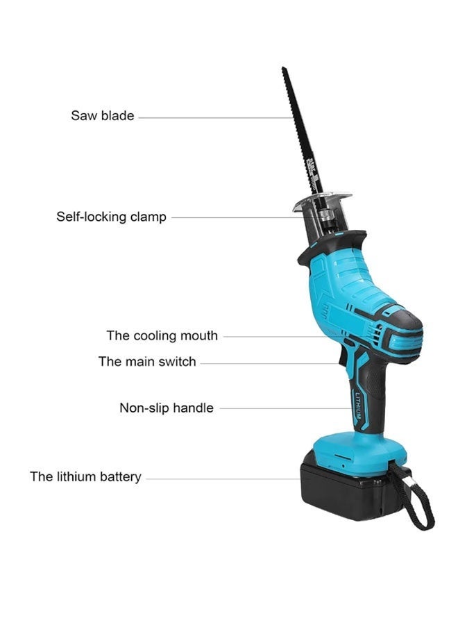 Reciprocating Saw, Outdoor Portable Cordless Electric Saber Saw, Multifunctional Power Tools With 0-3000 Rpm Variable Speed & Quick Blade Change - Image 3