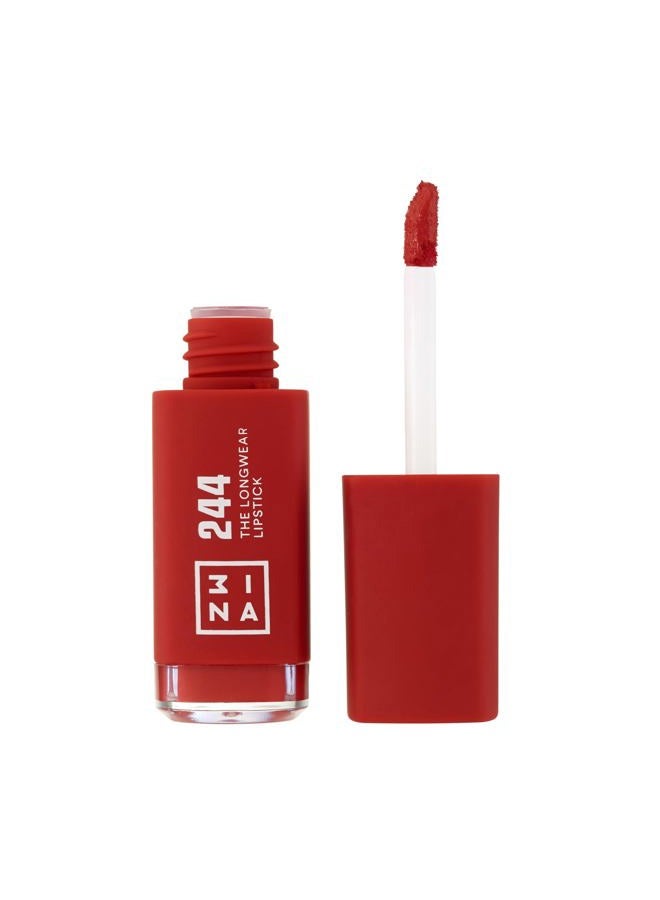 3INA The Longwear Lipstick 244 - Naturally Hydrating, Fast Drying - Shades That Stay All Day And Suit Every Skin Tone - Cruelty Free, Paraben Free, Vegan Cosmetics - Red Color - 0.22 Fl Oz - Image 1