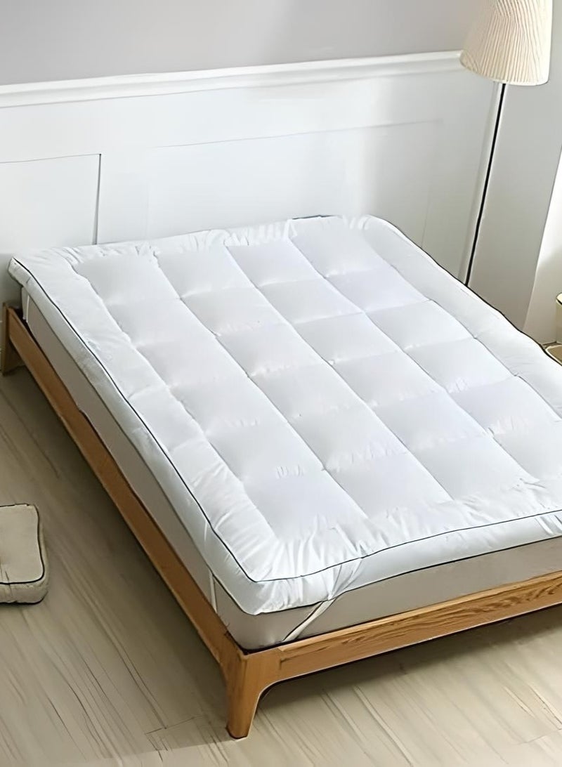 MAXQON Mattress Topper 10CM Thickness Quilted Microfiber 900gsm, King/Queen/Double/Single Sizes, Color White  - Image 2