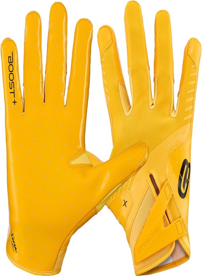غريب بوست قفازات Grip Boost لكرة القدم Solid Stealth 6.0 Boost Plus للرجال - مقاسات الكبار (أصفر سادة، كبير جدًا) - Image 1