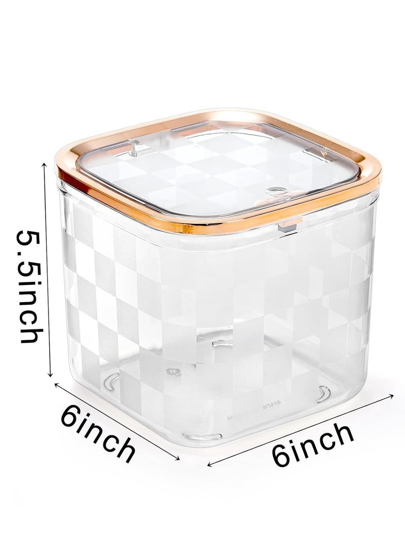 Meetion Tabletop Trash Can with Pop-up Lid, 2L Mini Trash Can, Waste Garbage Bin, Plastic Wastebasket Dispenser for Countertop, Bathroom, Vanity, Desktop(2 Pack)  - Image 2
