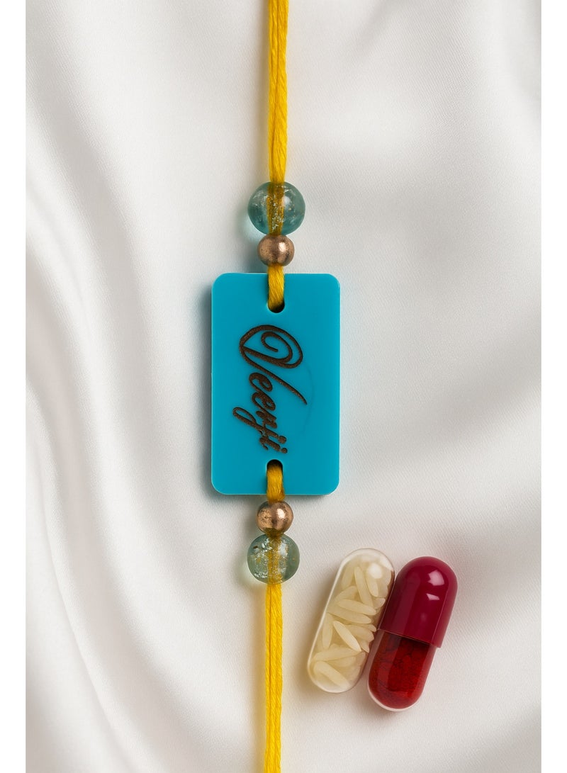 Ready For Chai Veerji Rakhi – Handmade Resin Rakhi with Roli Chawal | Cotton Thread | Elegant & Premium Design - 36 cm - Image 2