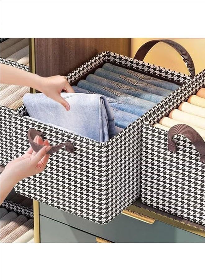 بلومنغ تايم قائمة المنتجات ذات الصلة صندوق إطار فولاذي, صندوق تخزين بإطار معدني, صندوق تخزين قماش بمقبض, سلة تخزين الرف القابل للتكديس, إطار فولاذي قوي, تصميم قابل للطي, استخدام متعدد الوظائف, أبيض وأسود - Image 4