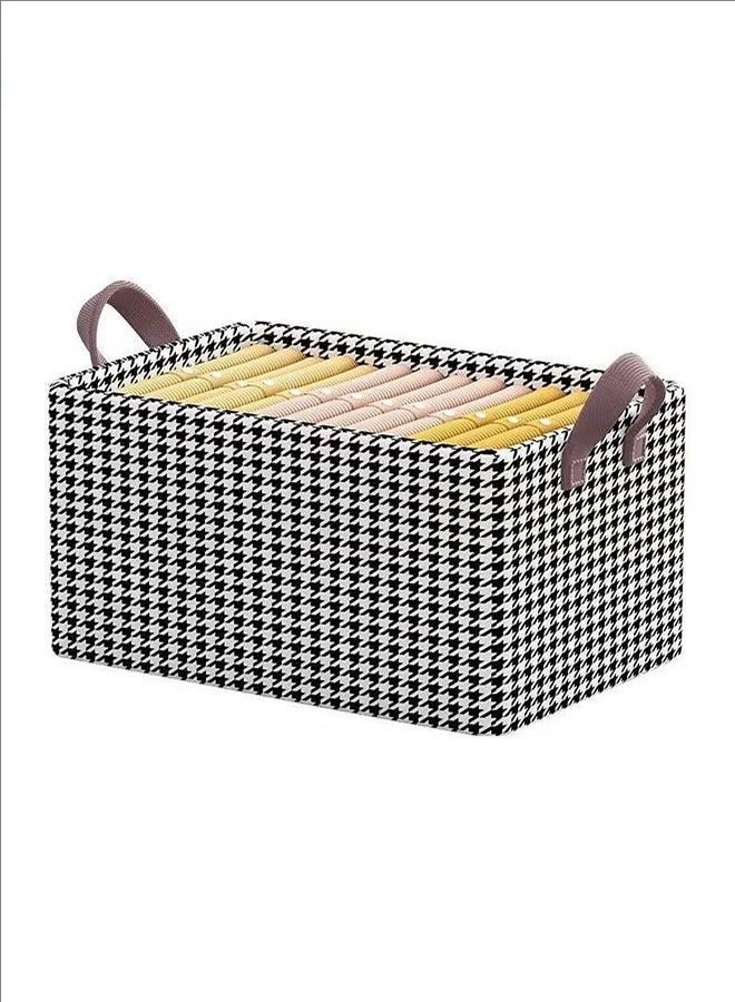 بلومنغ تايم قائمة المنتجات ذات الصلة صندوق إطار فولاذي, صندوق تخزين بإطار معدني, صندوق تخزين قماش بمقبض, سلة تخزين الرف القابل للتكديس, إطار فولاذي قوي, تصميم قابل للطي, استخدام متعدد الوظائف, أبيض وأسود - Image 5