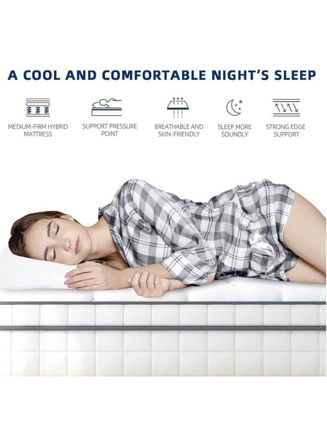 The Home Mart Hybrid 20 cm Pocket Spring Mattress with Cool Gel Memory Foam, Motion Isolation & Pressure Relief – Orthopedic Support for Back Pain Medium Firm Comfort (Double: 120x200) - Image 4