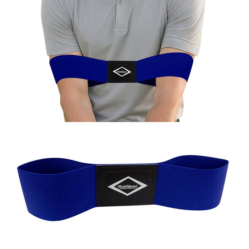 Scott Edward Pro Golf Swing Training Aid, Swing Correcting Arm Band Correct Training Swing Gesture Alignment Practice Tool for Golf Beginners,Man,Boy,Male (Blue) - Image 1