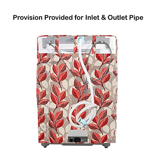 E-Retailer® Exclusive 3-Layered Polyester Combo Set of Appliances Cover (1 Pc. Fridge Top Cover, 3 Pc. Handle Cover, 1 Pc. of Microwave Oven Top Cover and 1 Pc. Front Load Washing Machine Cover) (Color-Pink, Design-Leaf, Set Contains-6 Pcs.) - Image 4