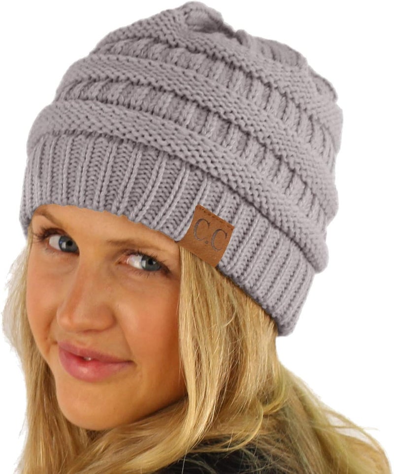 Cc Classic Winter Fall Trendy Chunky Stretchy Cable Knit Beanie Hat - Image 3