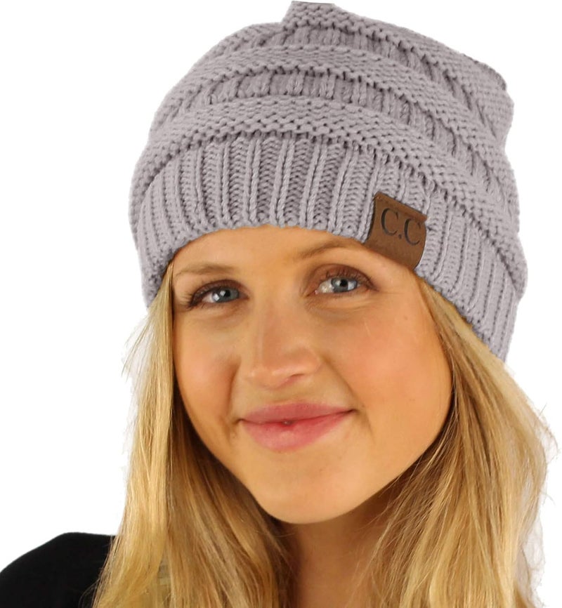Cc Classic Winter Fall Trendy Chunky Stretchy Cable Knit Beanie Hat - Image 4