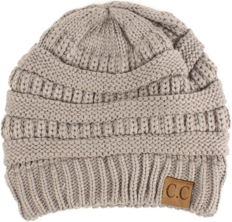 Cc Classic Winter Fall Trendy Chunky Stretchy Cable Knit Beanie Hat - Image 1