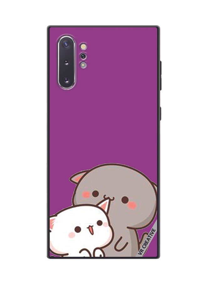 VR CREATIVE Protective Case Cover For Samsung Galaxy Note10 Plus 5G Two Cute Cats Design Multicolour - Image 1