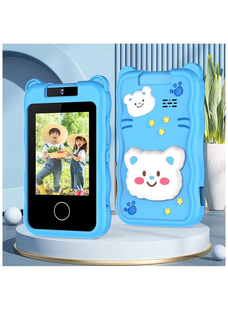 بلو فاير كاميرا رقمية للأطفال بشاشة لمس دوارة 2.4 بوصة عالية الدقة، تصوير فيديو 1080P وصور 8 ميجا بكسل، فلاتر وألعاب تعليمية، تسجيل صوتي، كاميرا قابلة للشحن مع بطاقة 32GB مرفقة، هدية مثالية للأولاد والبنات في الأعياد وأعياد الميلاد - Image 1