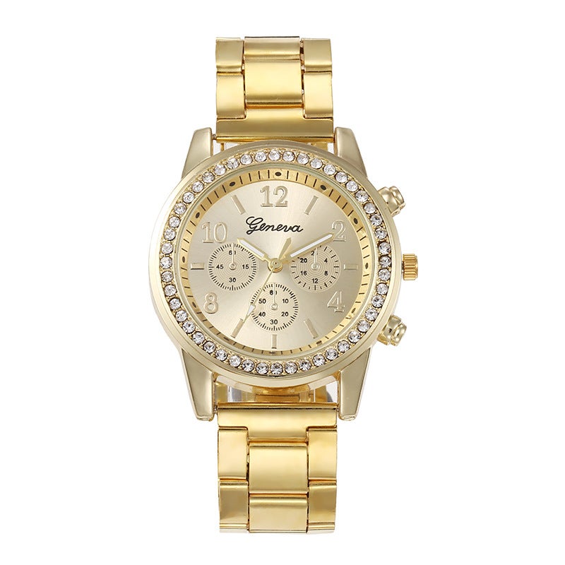 Fashion Casual Quartz Wristwatch for Women Gold 