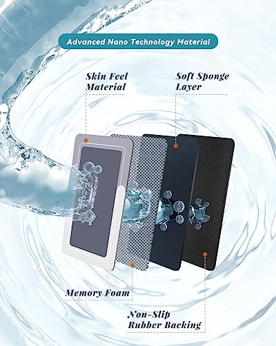 Deparnit Bath Mats 17x27 Inch, Modernized Magic Mat Bathroom, Rubber Anti Slip Quick Drying Absorbent Bathroom Rug, Shower Room Rugs for in Front of Bathtub, Sink, Gray - Image 5