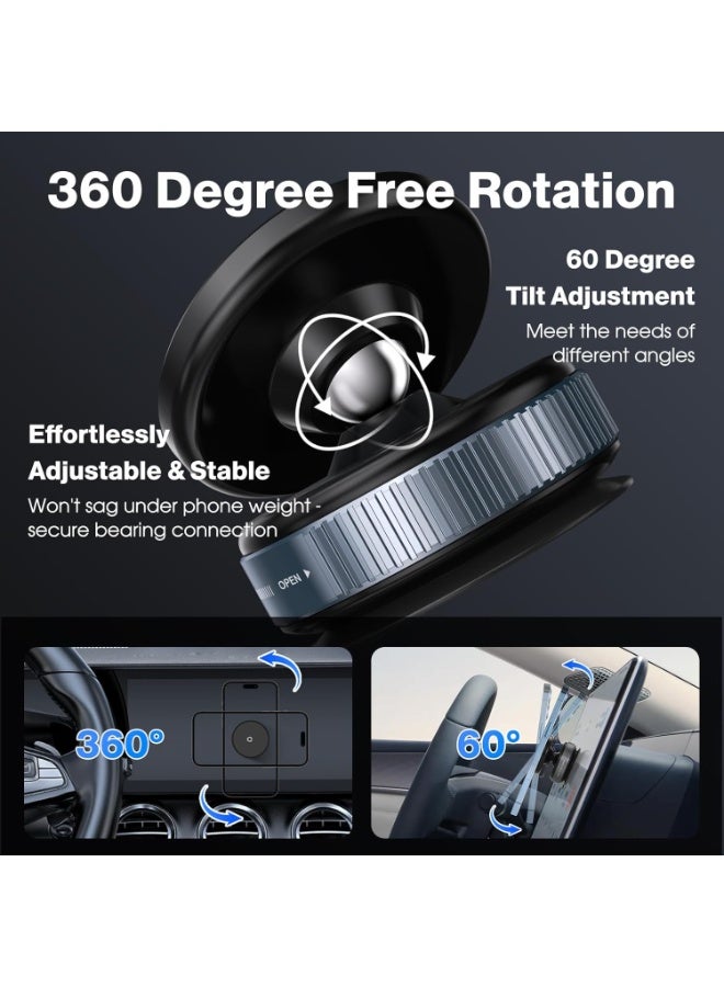 NIBEMINENT Adjustable Vacuum Magnetic Suction Cup Phone Holder, Suitable for Car/Gym/Mirror/Smooth Surfaces Hands-Free Stand, Compatible with All Smartphones - Image 3