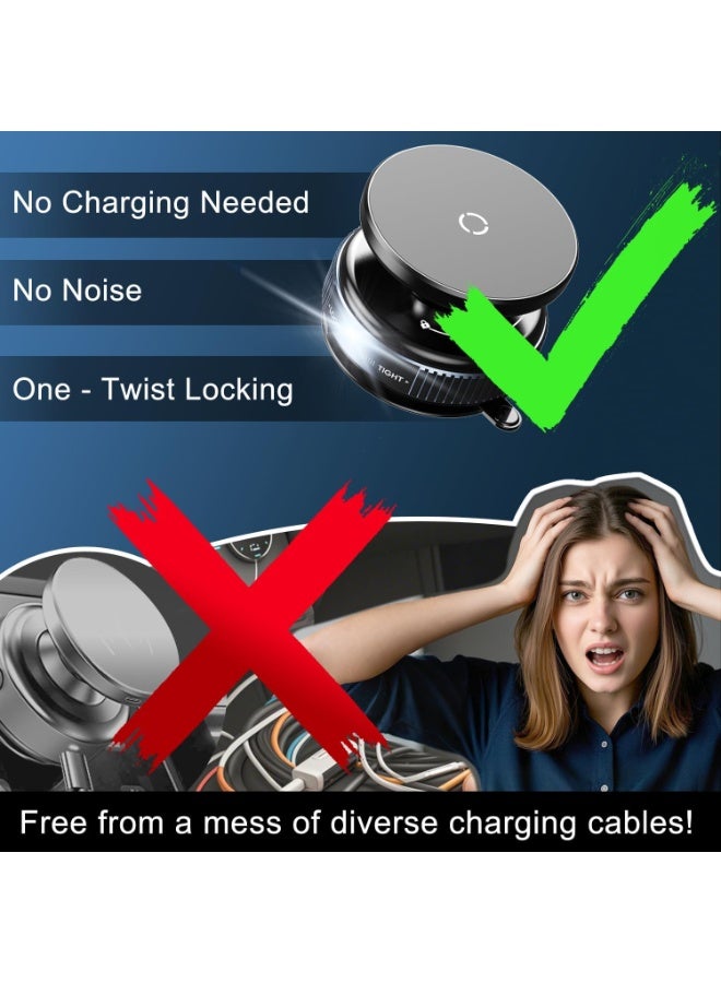 NIBEMINENT Adjustable Vacuum Magnetic Suction Cup Phone Holder, Suitable for Car/Gym/Mirror/Smooth Surfaces Hands-Free Stand, Compatible with All Smartphones - Image 5