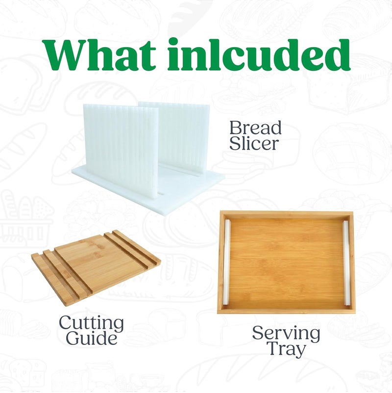 KitchenThinker Upgraded Bread Slicer for Homemade Bread, 3 Adjustable Loaf Widths and 3 Slice Thicknesses, Compact and Foldable Loaf Slicer with Crumb Tray - Image 2