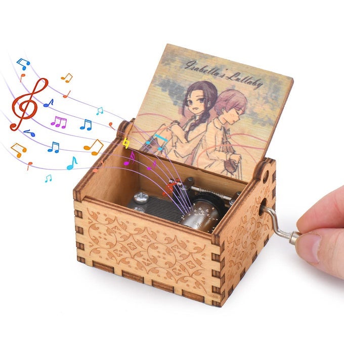 Wood Musical Box The Promised Neverland Music Box Wooden Musical Instrument with Melody Isabellas Lullaby Gift for Birthday Anniversary Holiday Style 5