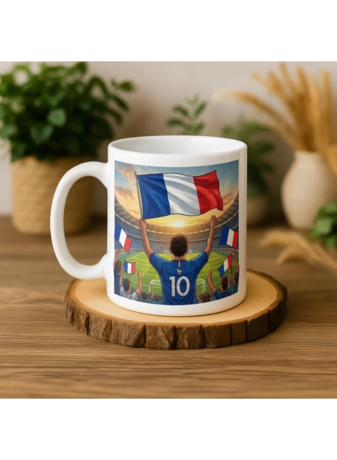 راين كوب سيراميك لمشجعي كرة القدم الفرنسية بتصميم مشهد ملعب وعلم فرنسا - Image 3
