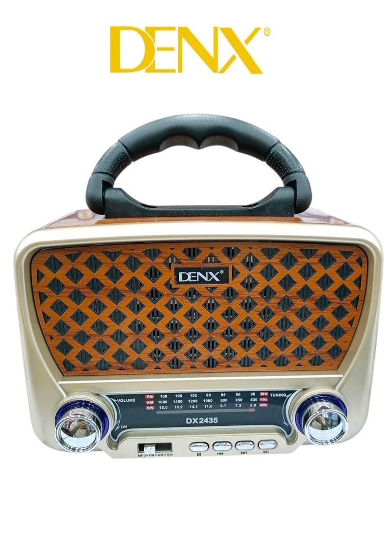 Denx - Rechargeable Radio, Portable Radio AM FM Transistor with Best Sound, Solar/Battery Operated Radio, Support TF Card/USB Playing - Image 1