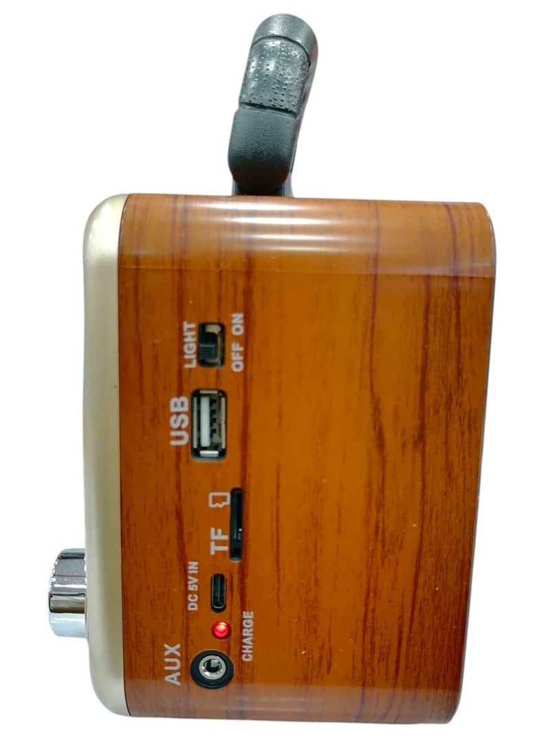 Denx - Rechargeable Radio, Portable Radio AM FM Transistor with Best Sound, Solar/Battery Operated Radio, Support TF Card/USB Playing - Image 1