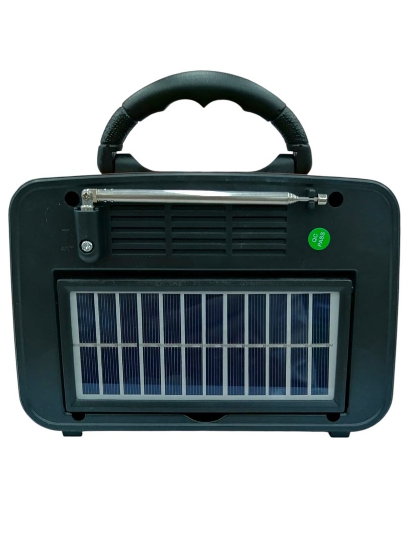 Denx - Rechargeable Radio, Portable Radio AM FM Transistor with Best Sound, Solar/Battery Operated Radio, Support TF Card/USB Playing - Image 1