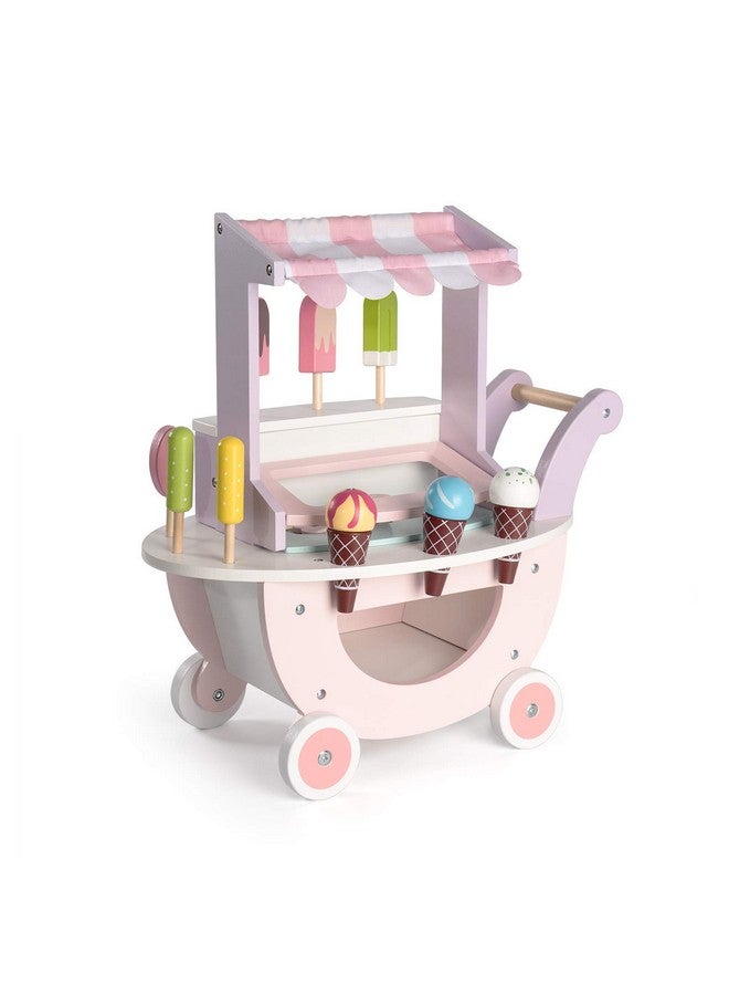 ROBUD Wooden Ice Cream Cart Toys For Kids, Toddlers Pretend Play Food Truck, Gift For Girls And Boys 3 Years & Up - Image 1