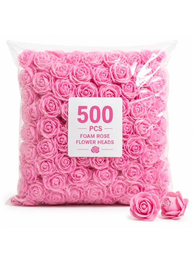 500Pcs Pink Foam Rose Flower Heads For Home Decor – Artificial Pink Roses For Vase Arrangements, Wedding, Party & House Decoration - Image 1