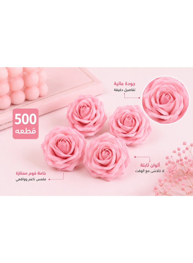 500Pcs Pink Foam Rose Flower Heads For Home Decor – Artificial Pink Roses For Vase Arrangements, Wedding, Party & House Decoration - Image 5