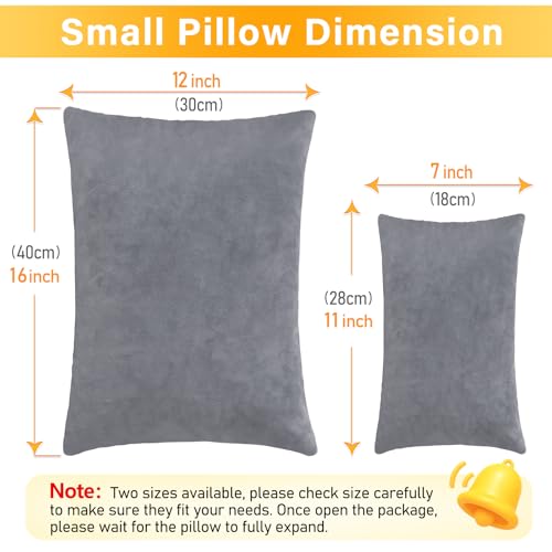 1 MIDDLE ONE 2 Pack Small Pillow 16 X 12 Inches Memory Foam Mini Pillow for Travel Camping Sleeping Nap and Neck Knee Lumbar Support Tiny Cushion for Pet Dogs Grey - Image 3
