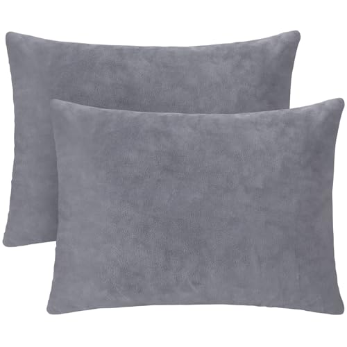 1 MIDDLE ONE 2 Pack Small Pillow 16 X 12 Inches Memory Foam Mini Pillow for Travel Camping Sleeping Nap and Neck Knee Lumbar Support Tiny Cushion for Pet Dogs Grey - Image 1