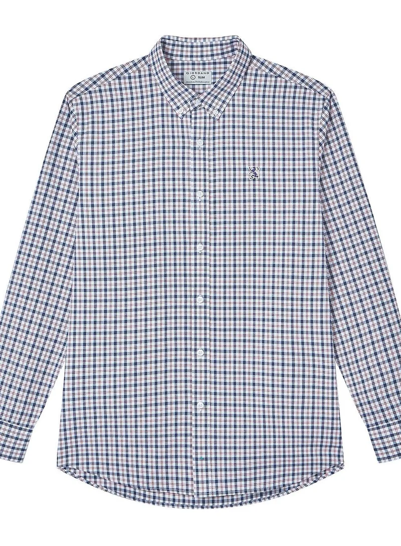 Men’s Cotton Slim Oxford Shirt with Embroidery