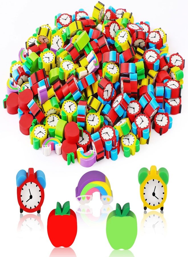 JUNEBRUSHS Apples Erasers for Kids - 150pcs Welcome Back to School Gifts - Cute Mini Erasers for Classroom Prizes & Homework Rewards - Image 1