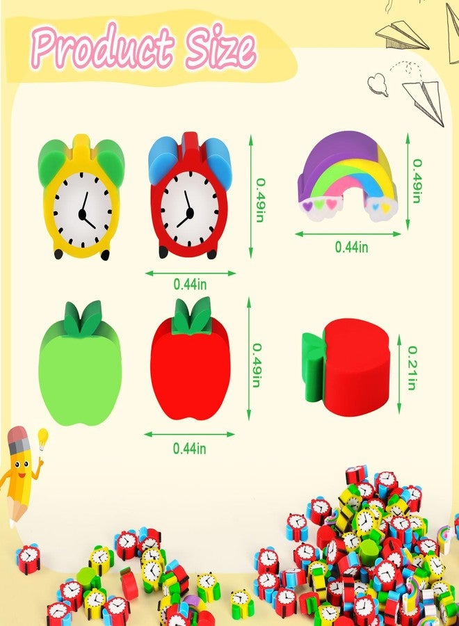 JUNEBRUSHS Apples Erasers for Kids - 150pcs Welcome Back to School Gifts - Cute Mini Erasers for Classroom Prizes & Homework Rewards - Image 2