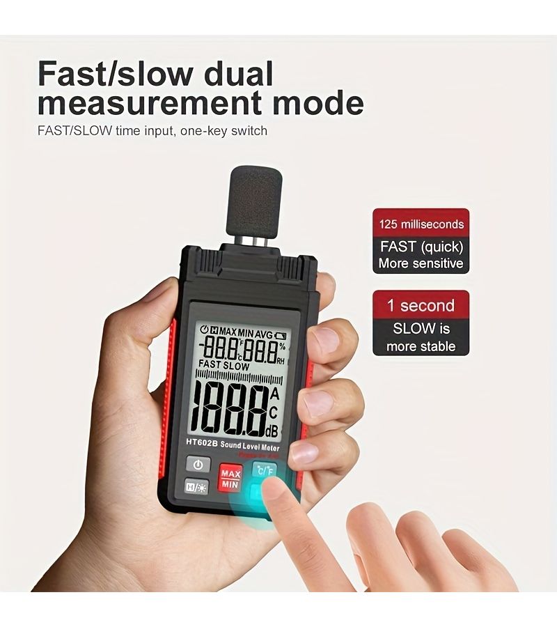 HT602A Professional Digital Sound Level Meter Decibel Monitor Gauge Tester With Backlight 30 130Dba Auto Power Off - Image 4