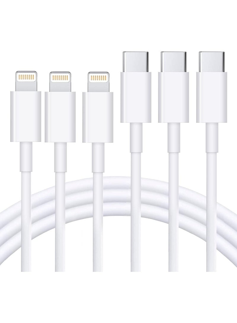 كابل USB C إلى Lightning، عبوة من 3 قطع بطول 3 أقدام \[معتمد من MFi]، كابل شحن سريع بتقنية Power Delivery لأجهزة iPhone 14/13/12/12 PRO Max/12 Mini/11/11 PRO/XS/Max/XR/X/8/8Plus/iPad، اللون الأبيض - Image 1