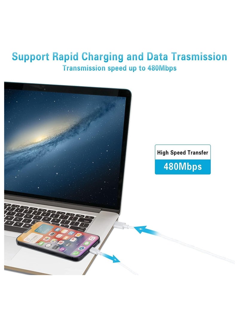 كابل USB C إلى Lightning، عبوة من 3 قطع بطول 3 أقدام \[معتمد من MFi]، كابل شحن سريع بتقنية Power Delivery لأجهزة iPhone 14/13/12/12 PRO Max/12 Mini/11/11 PRO/XS/Max/XR/X/8/8Plus/iPad، اللون الأبيض - Image 4