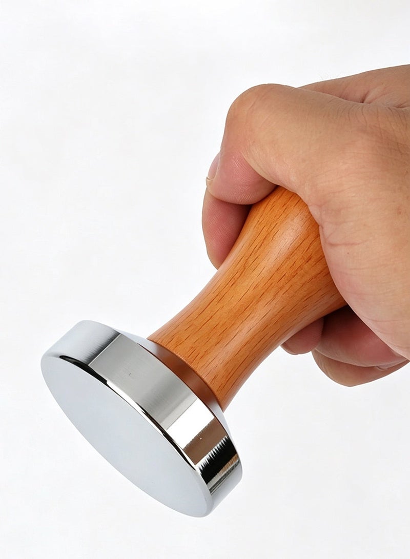 51mm Espresso Tamper-Premium Barista Coffee Tamper Coffee Tamper Classic Series Stainless Steel Espresso Tamper Coffee Press Tool Tamper Espresso Handle, 8.5x5.1cm, Solid wood, Stainless steel - Image 4