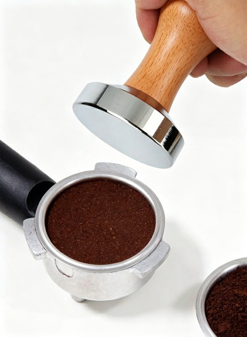 51mm Espresso Tamper-Premium Barista Coffee Tamper Coffee Tamper Classic Series Stainless Steel Espresso Tamper Coffee Press Tool Tamper Espresso Handle, 8.5x5.1cm, Solid wood, Stainless steel - Image 3