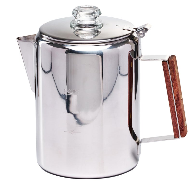 ZOWIE KING Camping-Fire Coffee Percolator Stovetop Pot- Stainless Steel Stove top Coffee Pot, Unleash Flavor in the Great Outdoors (9 Cups) - Image 1