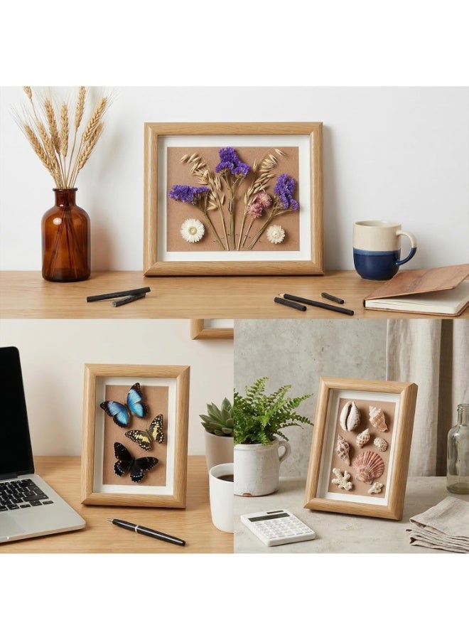 إطار صور عميق بتصميم صندوق ظل مع ممر أبيض، لون خشبي، 17 × 12 سم - Image 5