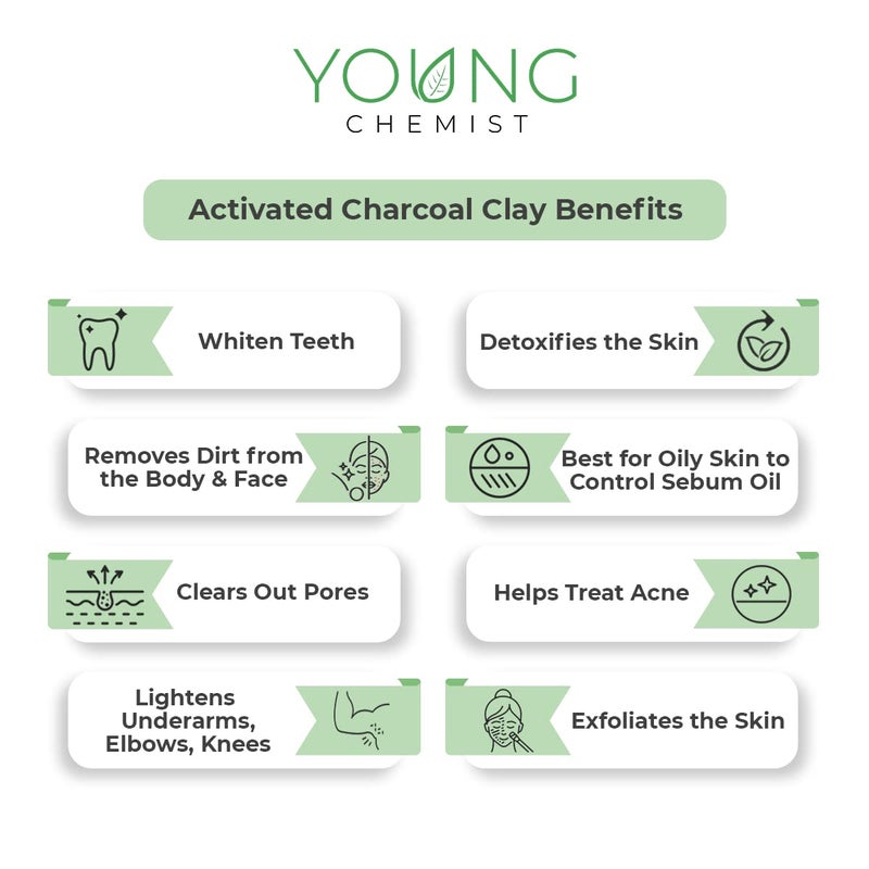 Young Chemist Chocolate Clay Removes Scars Treats Acne Glow Skin Raw Vegan and Organic with Skin Tightening Properties Paraben free Good for Body Face and Hair all Skin Type Powder Form White 250 grams - Image 2