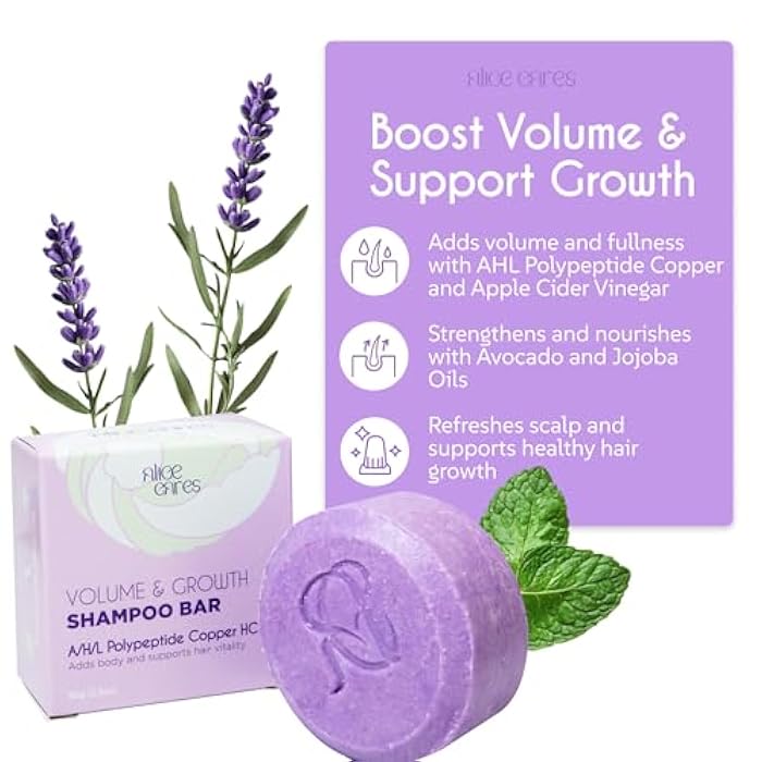 Volumizing Shampoo Bar for Thin & Fine Hair – with Copper Peptides, Apple Cider Vinegar & Avocado Oil – Long-Lasting, pH-Balanced & Sulfate-Free – Zero Waste, Travel-Friendly - Image 2