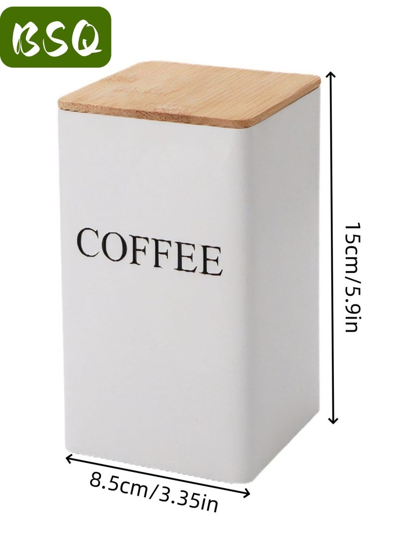 BSQ Wooden tea storage jar | Sealed metal jar, suitable for storing coffee | tea | sugar, etc. - Image 1
