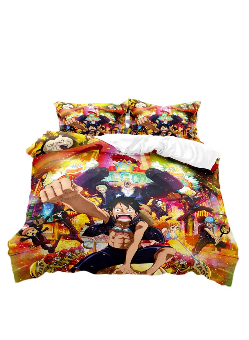 3pc creative 3d printing creative printing 1 quilt cover 2 pillowcases fashion set - Image 1